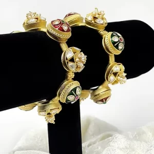 RICCA Gold Green Red Adjustable Bangles