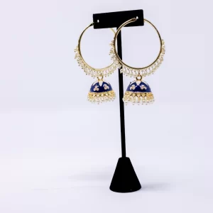 Blue Meenakari Hoops