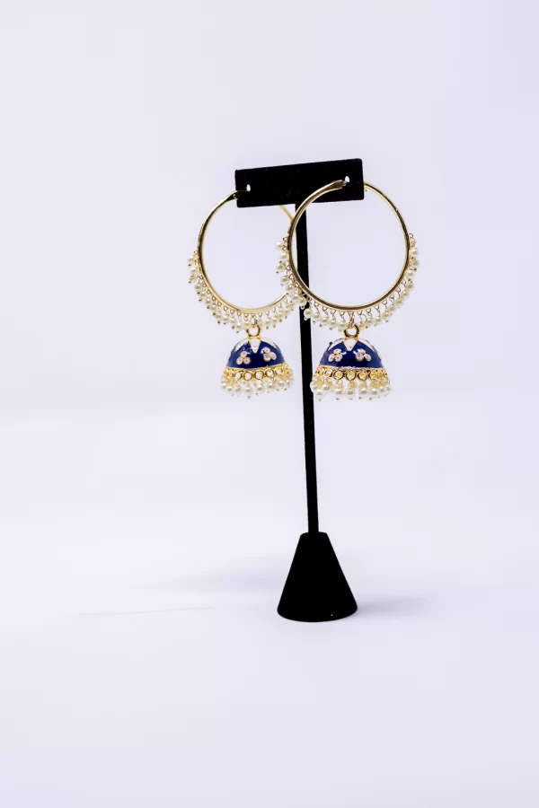 Blue Meenakari Hoops