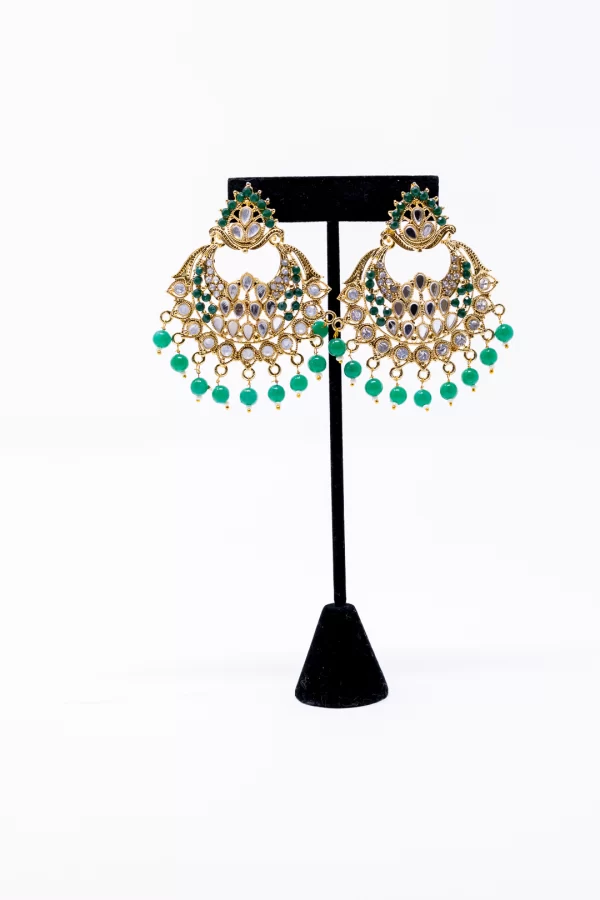 Green Pearl Kundan