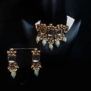 Light green Pearl kundan