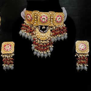 Meenakari kundan multicoloured set