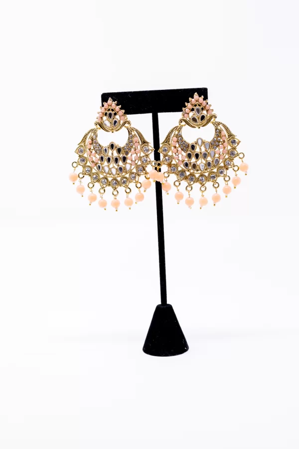 Peach Pearl Kundan