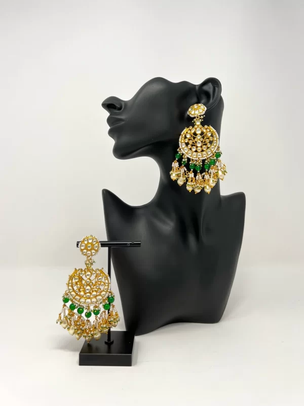 Royal Green Kundan Chandelier