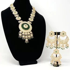 Royal green kundan set