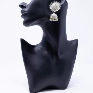 White Meenakari Jhumki