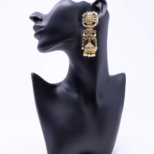 Black Kundan Dangler