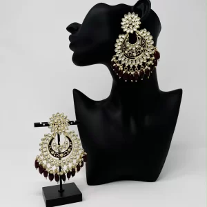 Brown Kundan Chandelier