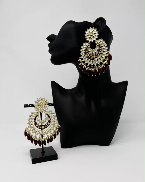 Brown Kundan Chandelier