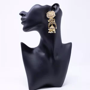 Grey Kundan Dangler