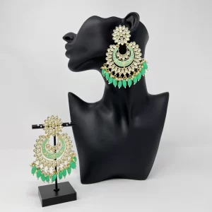 Light Green Kundan Chandelier