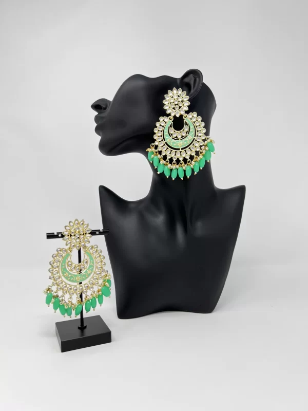 Light Green Kundan Chandelier