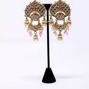 Pink Kundan Dangler