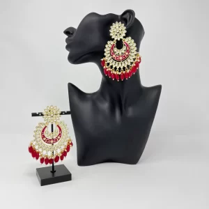 Red Kundan Chandelier