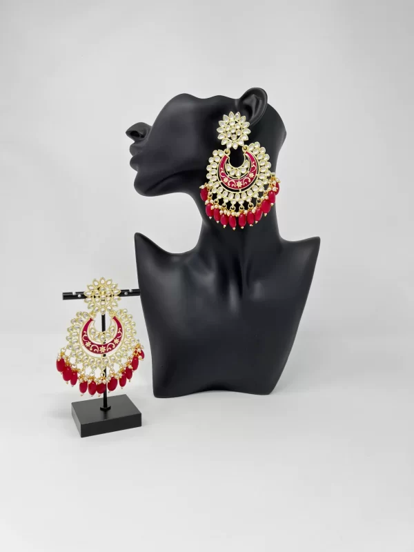 Red Kundan Chandelier